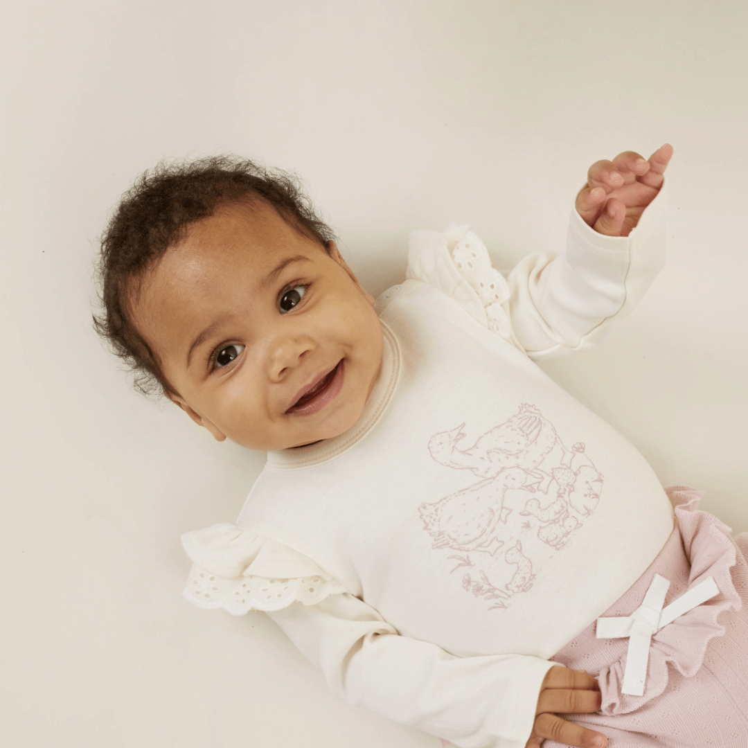 Aster Oak Organic Pointelle Rib Pale Mauve Leggings Baby Clothes Earth Baby Eco Boutique